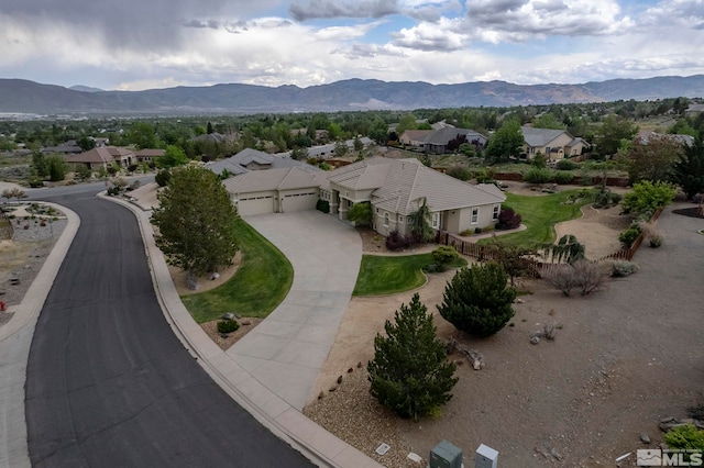 aerial view featuring a mountain view