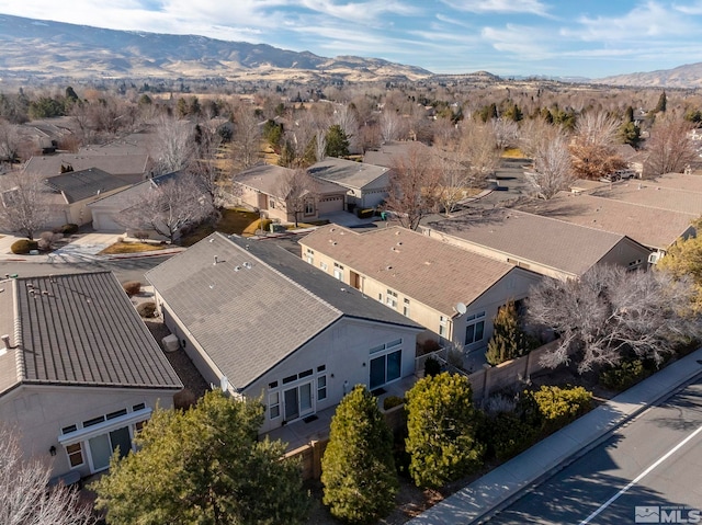 aerial view featuring a mountain view