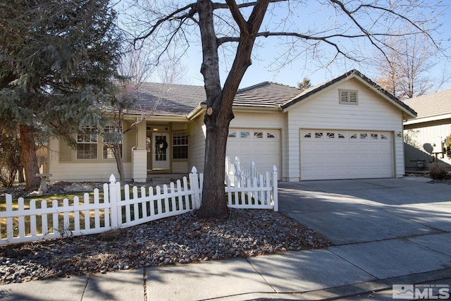 single story home featuring a garage