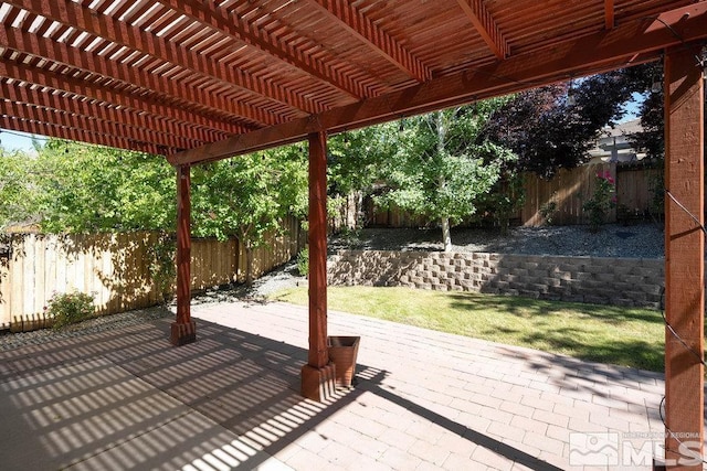 view of patio / terrace featuring a pergola