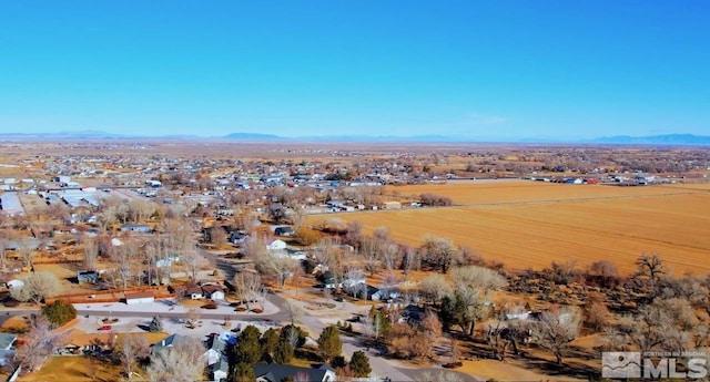 aerial view with a mountain view