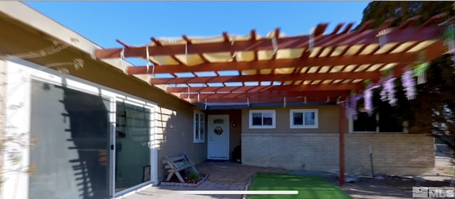 view of patio with a pergola