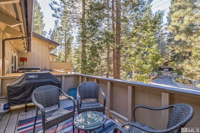 deck featuring grilling area