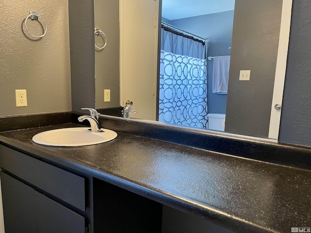 bathroom with toilet and vanity