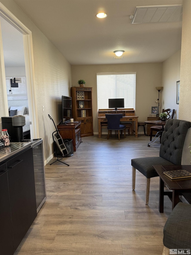 living room featuring light hardwood / wood-style floors