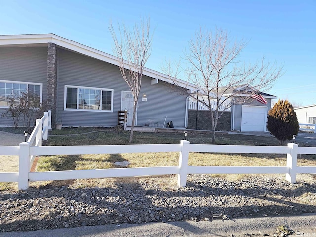 view of single story home