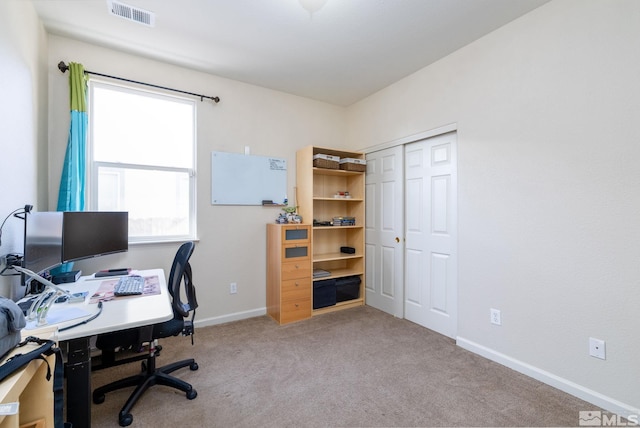 view of carpeted office