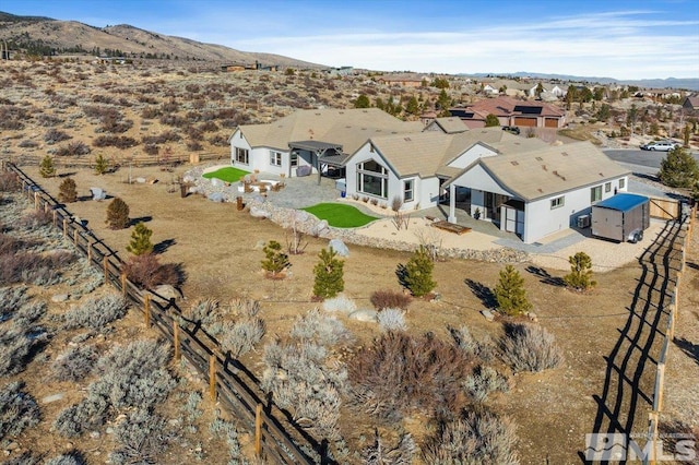 bird's eye view featuring a mountain view