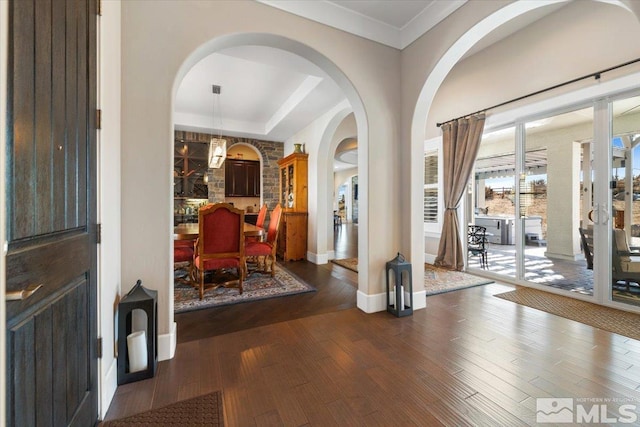 foyer featuring dark hardwood / wood-style flooring