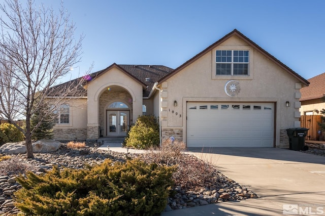 view of front of property with french doors