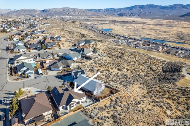 aerial view with a mountain view