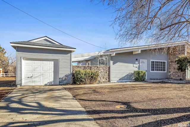 view of garage