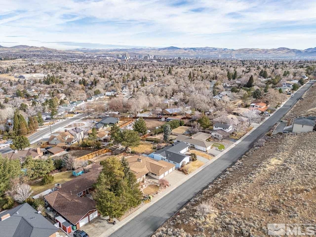 aerial view featuring a mountain view