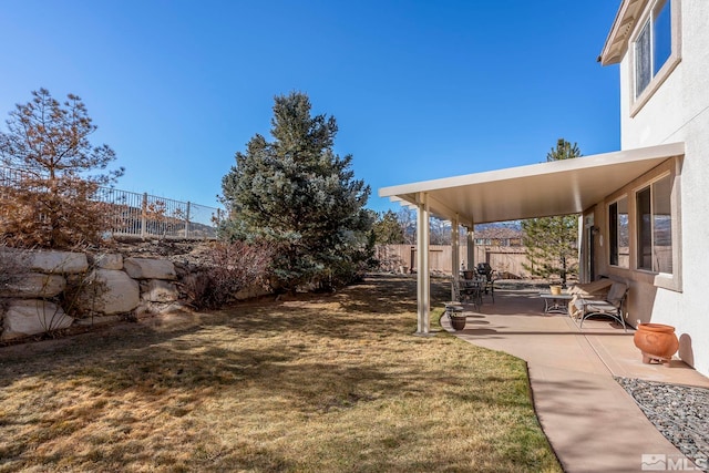 view of yard with a patio