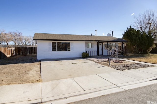 view of ranch-style house