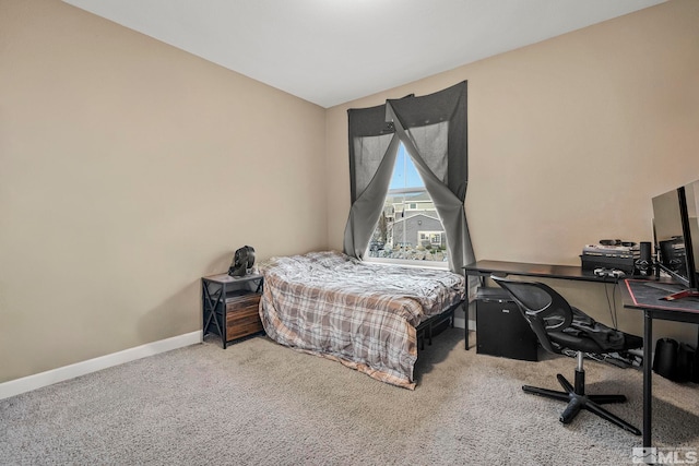 bedroom with carpet