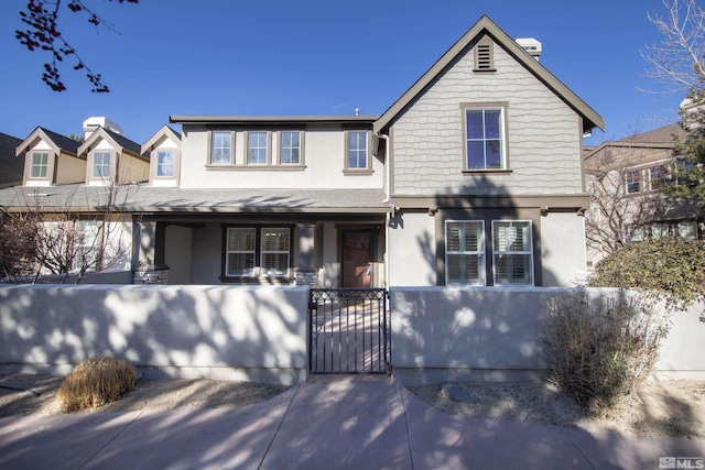 view of front of property with covered porch