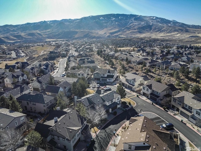 aerial view with a mountain view