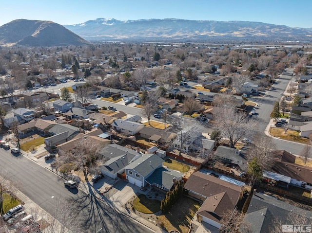 aerial view featuring a mountain view