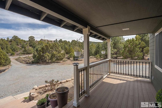 wooden terrace with covered porch