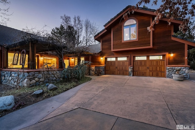 view of front of home featuring a garage