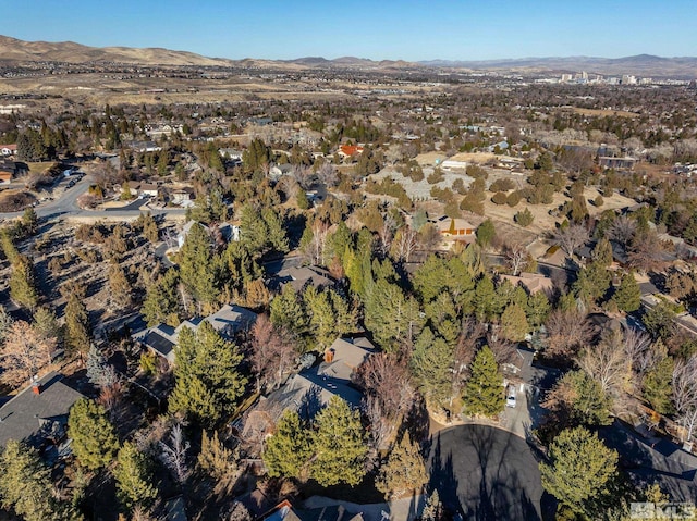 bird's eye view featuring a mountain view