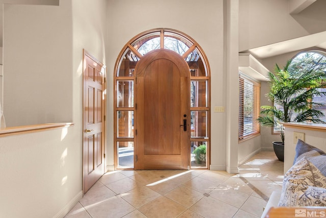 view of tiled foyer