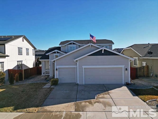 view of front of house with a garage