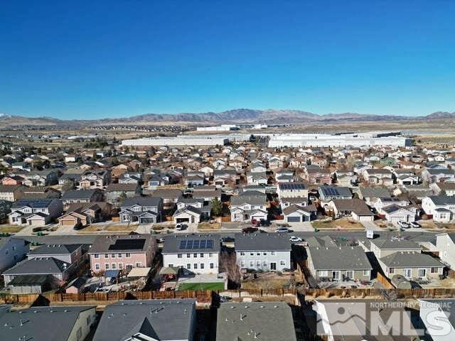 aerial view with a mountain view