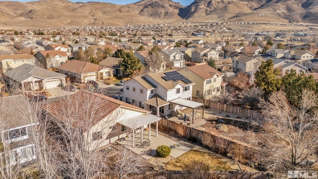 aerial view with a mountain view