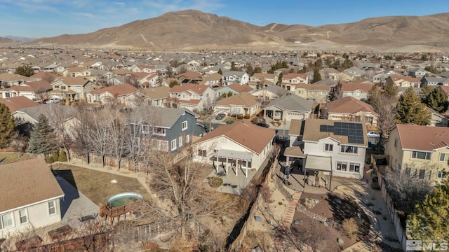 aerial view with a mountain view