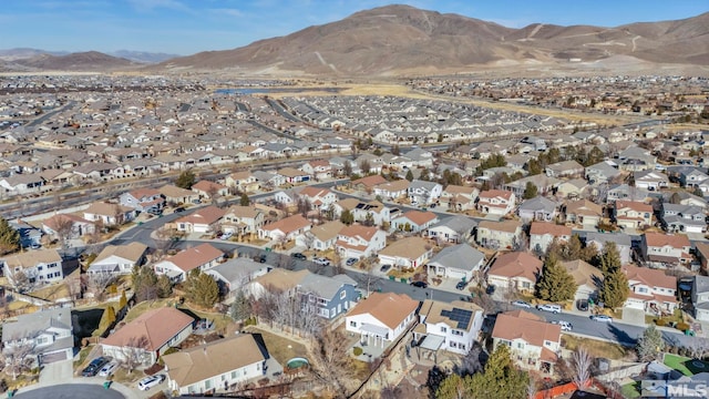 aerial view featuring a mountain view