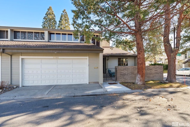 view of front property with a garage