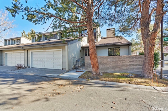 view of front of house with a garage