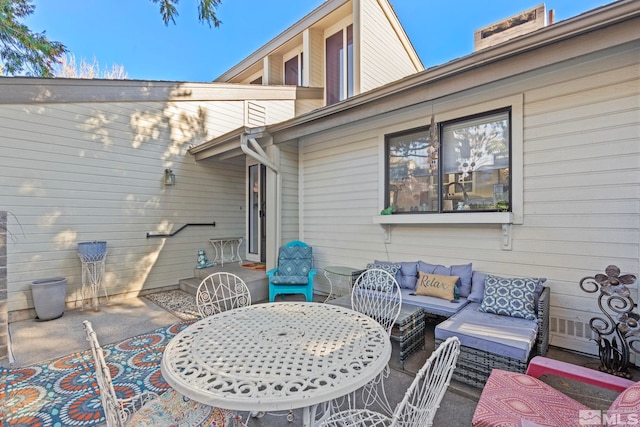 view of patio featuring an outdoor hangout area