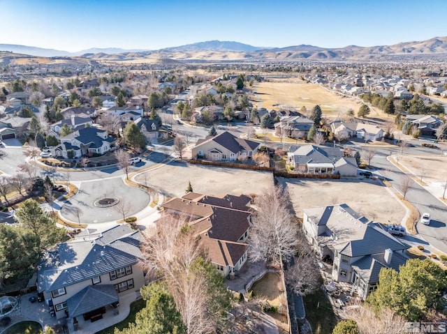 aerial view with a mountain view