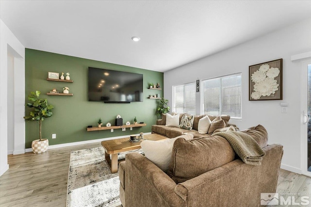 living room featuring hardwood / wood-style floors