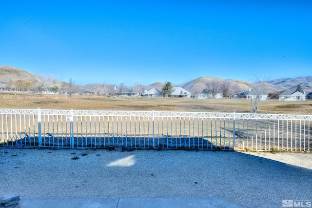 exterior space featuring a mountain view