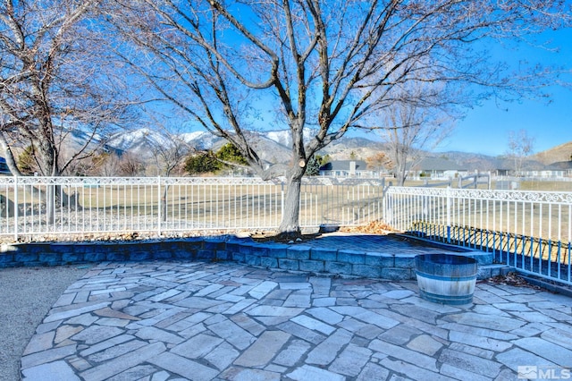 exterior space with a mountain view