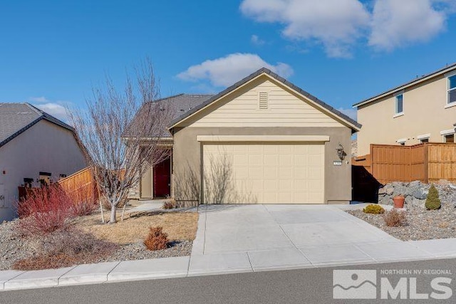 view of front of property featuring a garage