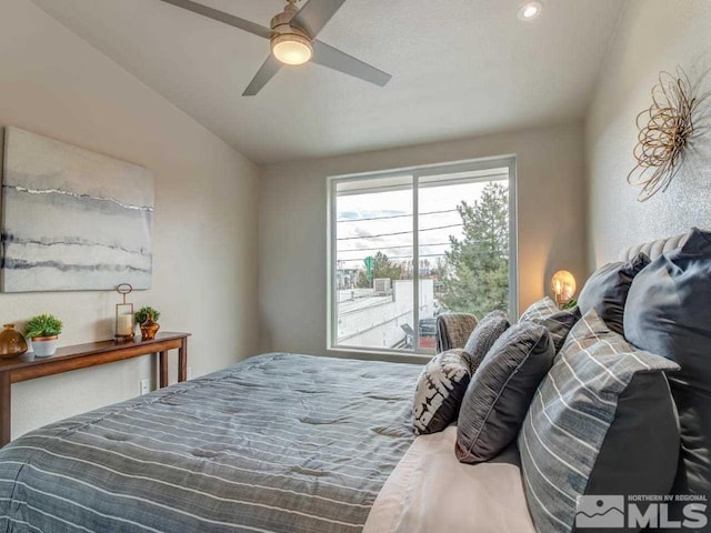 bedroom featuring ceiling fan