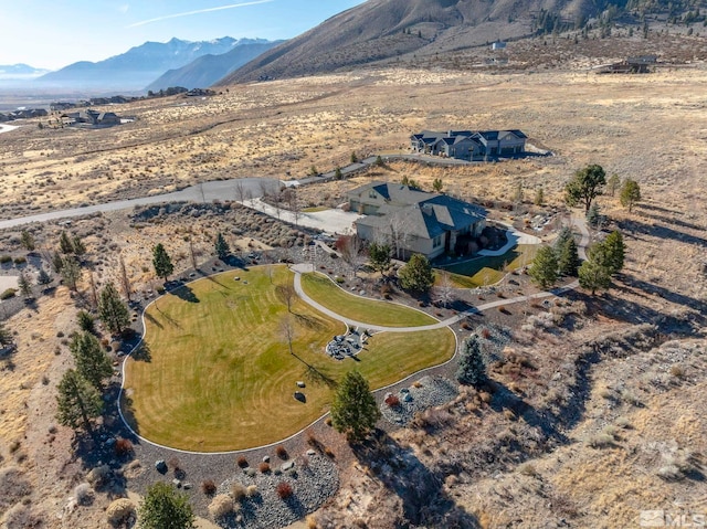 aerial view featuring a mountain view