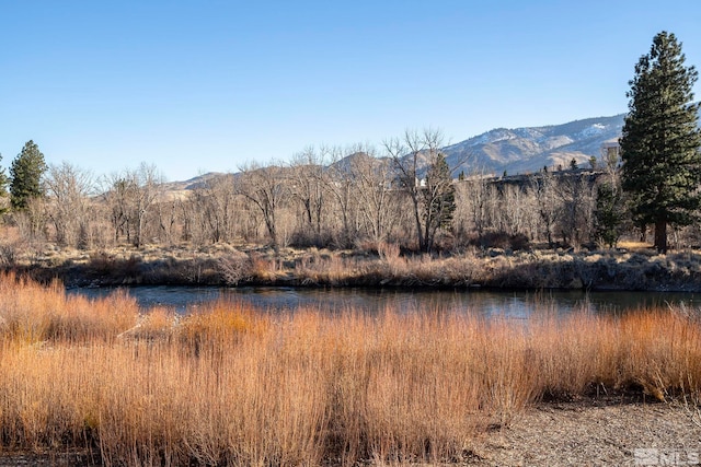 property view of water featuring a mountain view