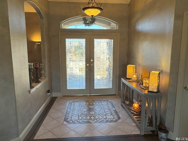 entrance foyer with french doors