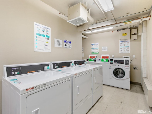 laundry room with washing machine and dryer