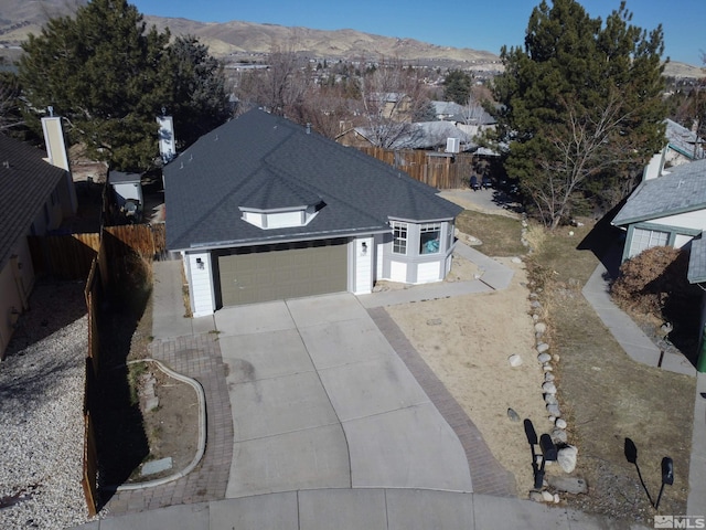 aerial view featuring a mountain view