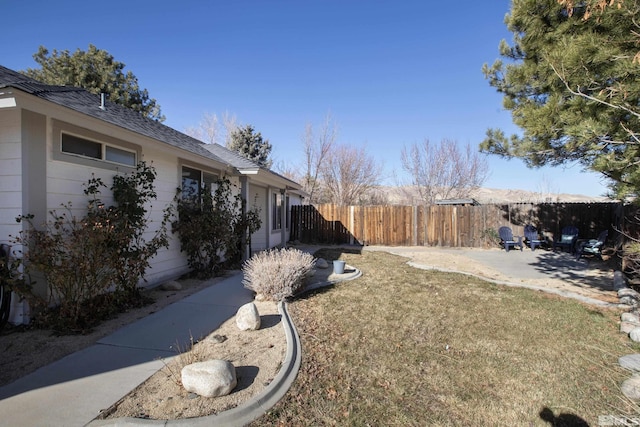 view of yard with a patio area