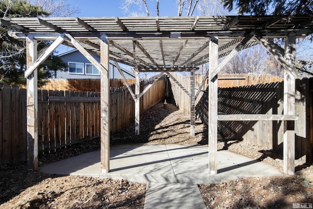 view of patio / terrace featuring a pergola