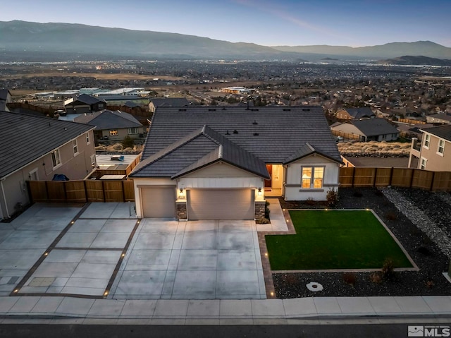 aerial view with a mountain view