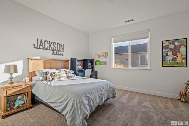 bedroom with carpet